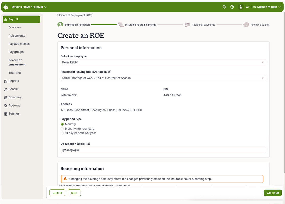 Wagepoint automatic ROEs are filed directly with Service Canada, eliminating a manual task that used to require careful tracking and follow-up. Wagepoint automatic ROEs are filed directly with Service Canada, eliminating a manual task that used to require careful tracking and follow-up.
