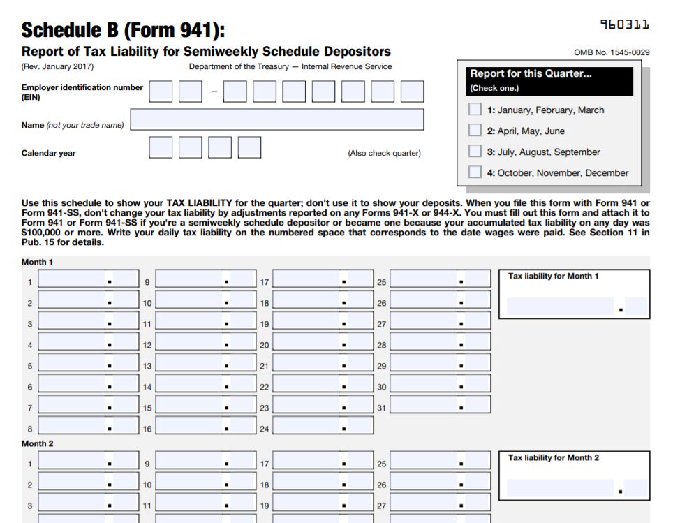 2023 Irs Form 941 Schedule B Printable Forms Free Online
