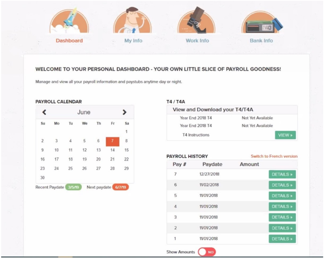 wagepoint switching payroll year-end employee dashboard